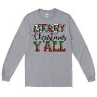 Heather Grey merry christmas y'all Long Sleeve Tee - AdoDesignShop