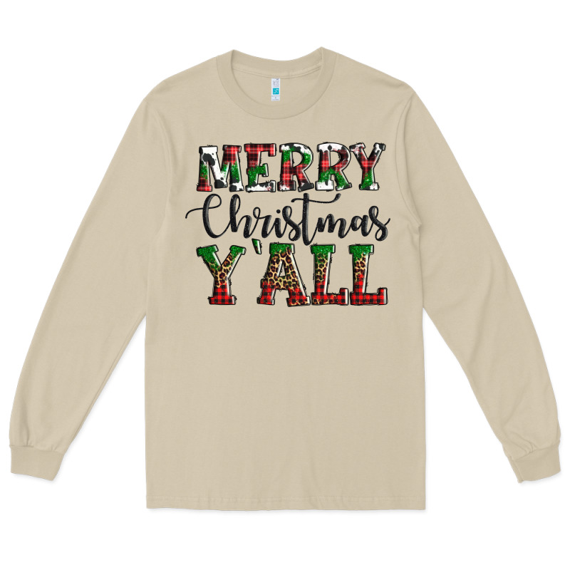 Merry Christmas Y'all Long Sleeve Tee by AdoDesignShop | Teevron