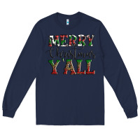 Navy merry christmas y'all Long Sleeve Tee - AdoDesignShop