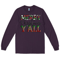 Plum merry christmas y'all Long Sleeve Tee - AdoDesignShop