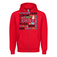Red easter subway Zipper Hoodie - MaliasSmallBusiness