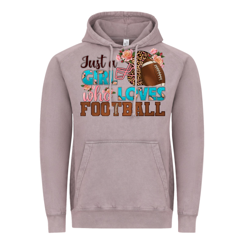 Just A Girl Who Loves Football Vintage Hoodie by HRA Design Shop | Teevron