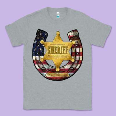 Sheriff American Flag Classic Tee Designed By Jahusdesignshop