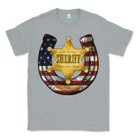 Heather Grey sheriff american flag Classic Tee - JahusDesignShop