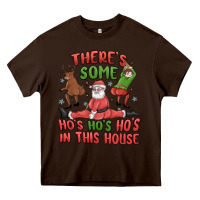 Chocolate Brown there's some ho's ho's ho's in this house Heavy Core Tee - MaliasSmallBusiness