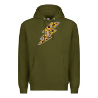 Army Green Sunflower and Skull Lightning Premium Hoodie - Bettercallsaul