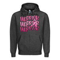 Charcoal Heather breast cancer warrior Zipper Hoodie - MaliasSmallBusiness