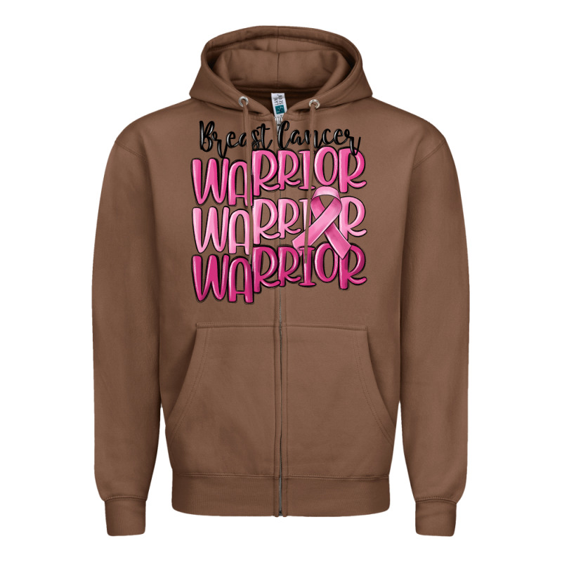 Breast Cancer Warrior Zipper Hoodie by MaliasSmallBusiness | Teevron