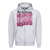 Heather Grey breast cancer warrior Zipper Hoodie - MaliasSmallBusiness