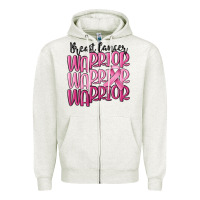 Oatmeal Heather breast cancer warrior Zipper Hoodie - MaliasSmallBusiness