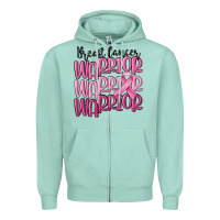 Seafoam breast cancer warrior Zipper Hoodie - MaliasSmallBusiness