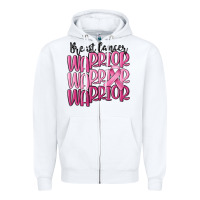 White breast cancer warrior Zipper Hoodie - MaliasSmallBusiness