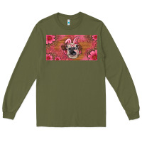 Army Green easter heifer with bunny ears and glasses license plate Long Sleeve Tee - Artiststas