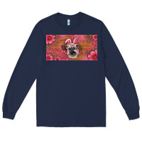 Navy easter heifer with bunny ears and glasses license plate Long Sleeve Tee - Artiststas