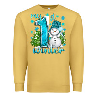 Antique Gold My 1 St Winter With Cute Snowman Premium Sweatshirt - BundleAndBundleShop