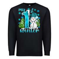 Black My 1 St Winter With Cute Snowman Premium Sweatshirt - BundleAndBundleShop