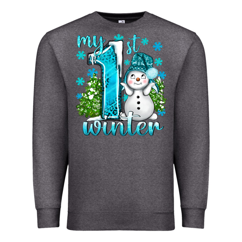 My 1 St Winter With Cute Snowman Premium Sweatshirt by BundleAndBundleShop | Teevron