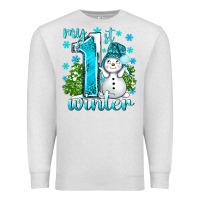 Oatmeal Heather My 1 St Winter With Cute Snowman Premium Sweatshirt - BundleAndBundleShop