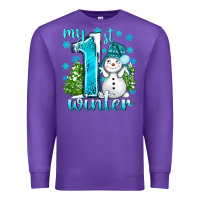 Purple My 1 St Winter With Cute Snowman Premium Sweatshirt - BundleAndBundleShop