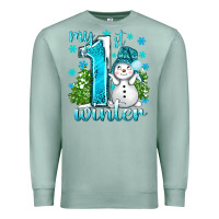 Seafoam My 1 St Winter With Cute Snowman Premium Sweatshirt - BundleAndBundleShop