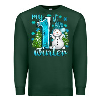Sports Green My 1 St Winter With Cute Snowman Premium Sweatshirt - BundleAndBundleShop