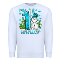 White My 1 St Winter With Cute Snowman Premium Sweatshirt - BundleAndBundleShop