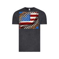 Vintage Black American flag and racee flag Vintage Tee - AdoDesignShop