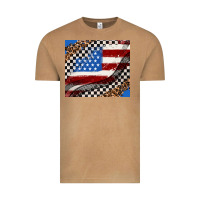 Vintage Camel American flag and racee flag Vintage Tee - AdoDesignShop