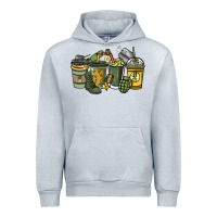 Heather Grey Army coffee cups 4th of july Urban Hoodie - HowdyJamesFarm