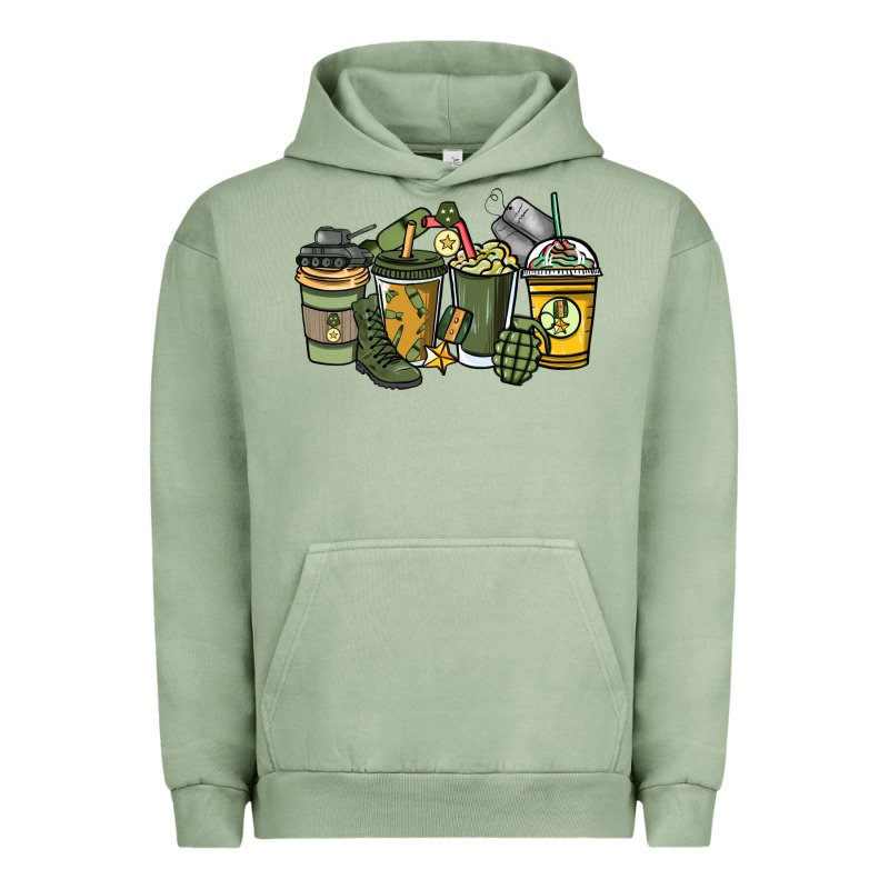 Army Coffee Cups 4th Of July Urban Hoodie by HowdyJamesFarm | Teevron