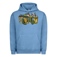 Pigment Pebble Blue Army coffee cups 4th of july Urban Hoodie - HowdyJamesFarm