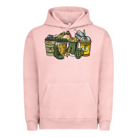 Pigment Salmon Army coffee cups 4th of july Urban Hoodie - HowdyJamesFarm