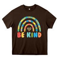 Chocolate Brown be kind autism Heavy Core Tee - MaliasSmallBusiness