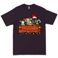Plum Merry Christmas Truck Farm Animals Premium Tee - RanaPortraitStore