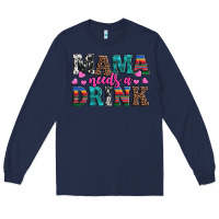 Navy western mama needs a drink Long Sleeve Tee - Artiststas