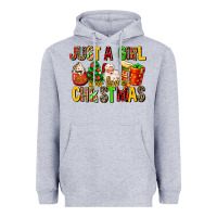 Heather Grey just a girl who loves christmas Heavyweight Hoodie - MaliasSmallBusiness