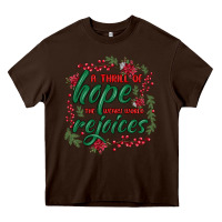 Chocolate Brown a thrill of hope the weary world rejoices Heavy Core Tee - MaliasSmallBusiness