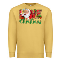 Antique Gold Love Christmas With Santa Premium Sweatshirt - BundleAndBundleShop