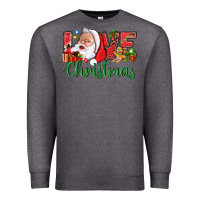 Charcoal Heather Love Christmas With Santa Premium Sweatshirt - BundleAndBundleShop