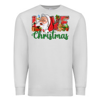 Dove Grey Love Christmas With Santa Premium Sweatshirt - BundleAndBundleShop