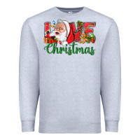 Heather Grey Love Christmas With Santa Premium Sweatshirt - BundleAndBundleShop
