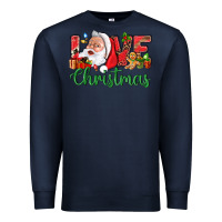 Navy Love Christmas With Santa Premium Sweatshirt - BundleAndBundleShop