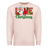 Pale Pink Love Christmas With Santa Premium Sweatshirt - BundleAndBundleShop