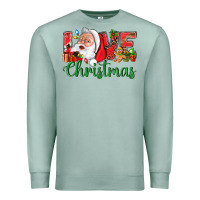 Seafoam Love Christmas With Santa Premium Sweatshirt - BundleAndBundleShop