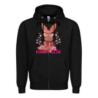 Black cottontail bunny club Zipper Hoodie - MaliasSmallBusiness