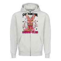 Dove Grey cottontail bunny club Zipper Hoodie - MaliasSmallBusiness