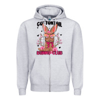 Heather Grey cottontail bunny club Zipper Hoodie - MaliasSmallBusiness