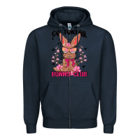 Navy cottontail bunny club Zipper Hoodie - MaliasSmallBusiness