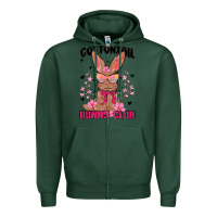 Sports Green cottontail bunny club Zipper Hoodie - MaliasSmallBusiness