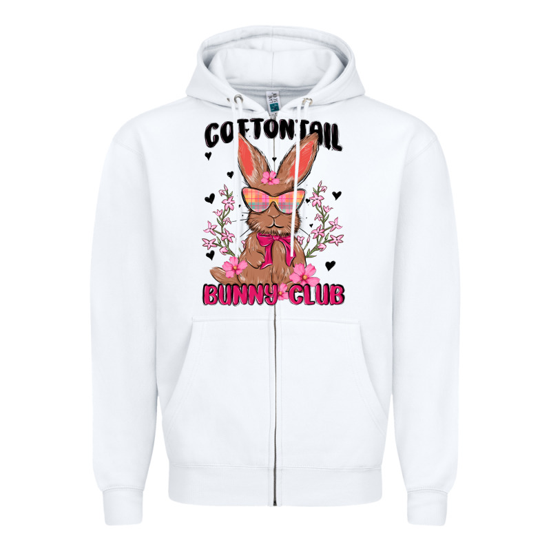 Cottontail Bunny Club Zipper Hoodie by MaliasSmallBusiness | Teevron
